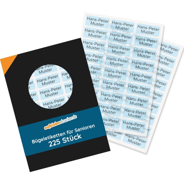 225 Bügeletiketten für Senioren – 30 × 13 mm Kennzeichnung für Alten- &amp; Pflegeheim