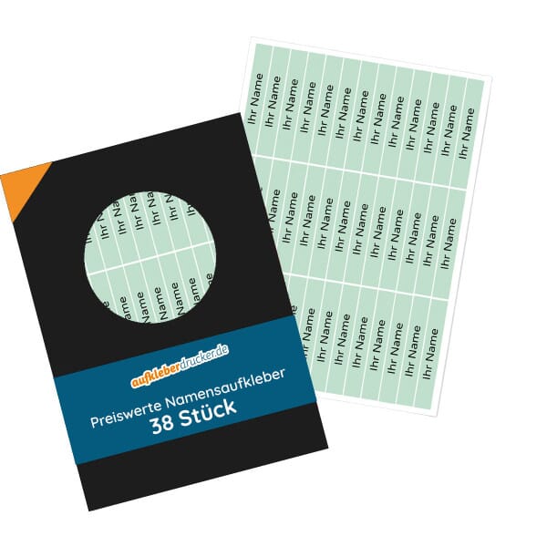 Preiswerte Namensaufkleber für Kinder 49x8 mm Matt/Wasserfest/für Schule/Kindergarten/Stiftaufkleber