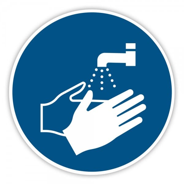 Gebotaufkleber Hände waschen