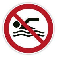 Aufkleber &quot;Schwimmen verboten&quot;