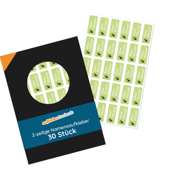 Kleine Namensaufkleber 2-zeilig für Kinder (30 Stück 30x13 mm)