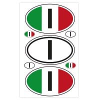 Autoaufkleber Länderkennzeichen - Italien (7 Stück - 200x300 mm)