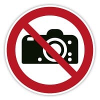 Aufkleber &quot;Fotografieren verboten&quot;