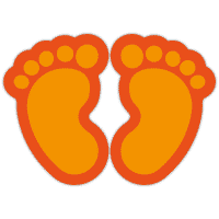 Fußbodenaufkleber Kinderfüße - Fußpaar (Fußgröße 170x125 mm)