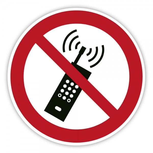 Verbotschild Mobilfunk verboten