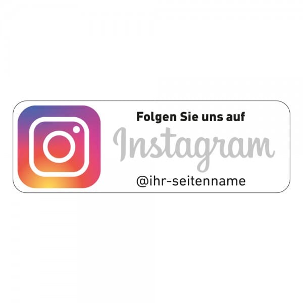 Social-Media Aufkleber Instagram individuell - Set (2 Bögen / 72 Stück 60x20 mm)