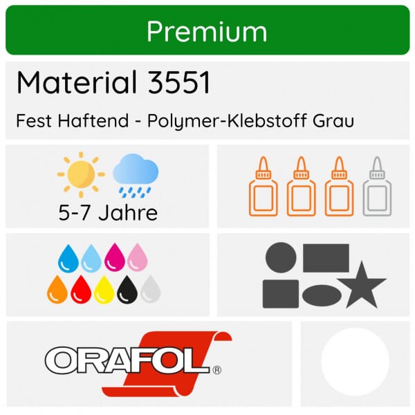 Folienaufkleber - Vinyl Aufkleber Premium (5-7 Jahre)