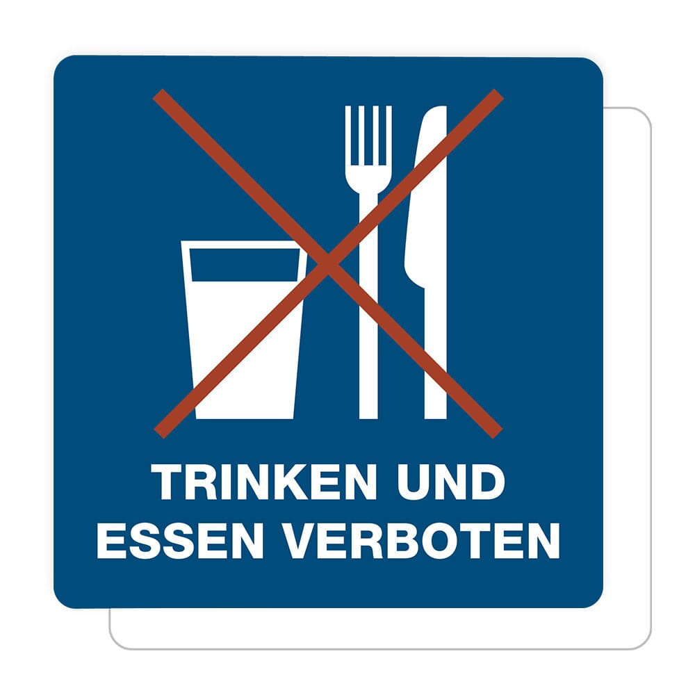 3 Stück HinweisAufkleber Trinken und Essen verboten