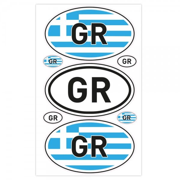Autoaufkleber Länderkennzeichen - Griechenland (7 Stück - 200x300 mm)