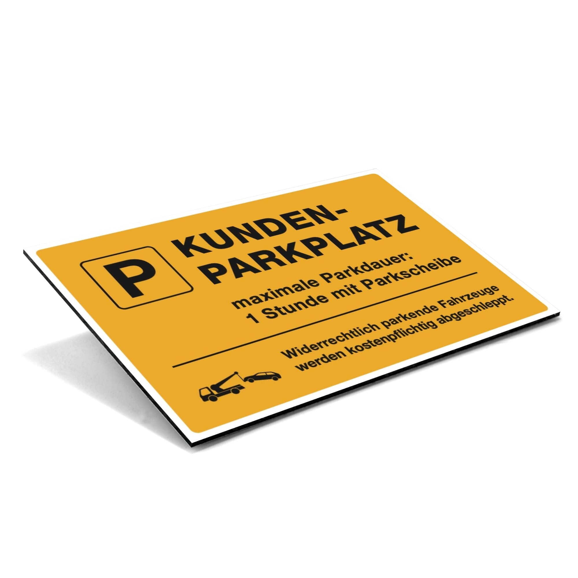 Schild Alu-Verbund signalgelb KUNDEN-PARKPLATZ