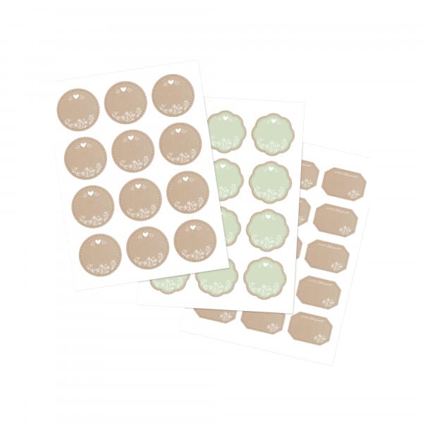 Marmeladenetiketten Set „Vintage“ (3 Bögen - 200x300 mm)