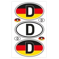 Autoaufkleber Länderkennzeichen - Deutschland (7 Stück - 200x300 mm)
